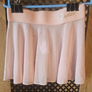 Justice Light Pink Mesh Mini Skirt